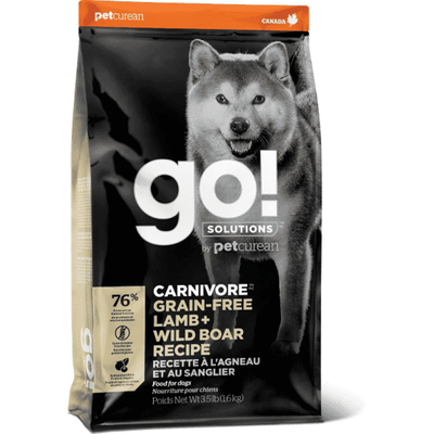 GO! CARNIVORE Grain Free Lamb + Wild Boar Recipe for dogs - 1.59 Kg - Dog Food - Go! - PetMax Canada