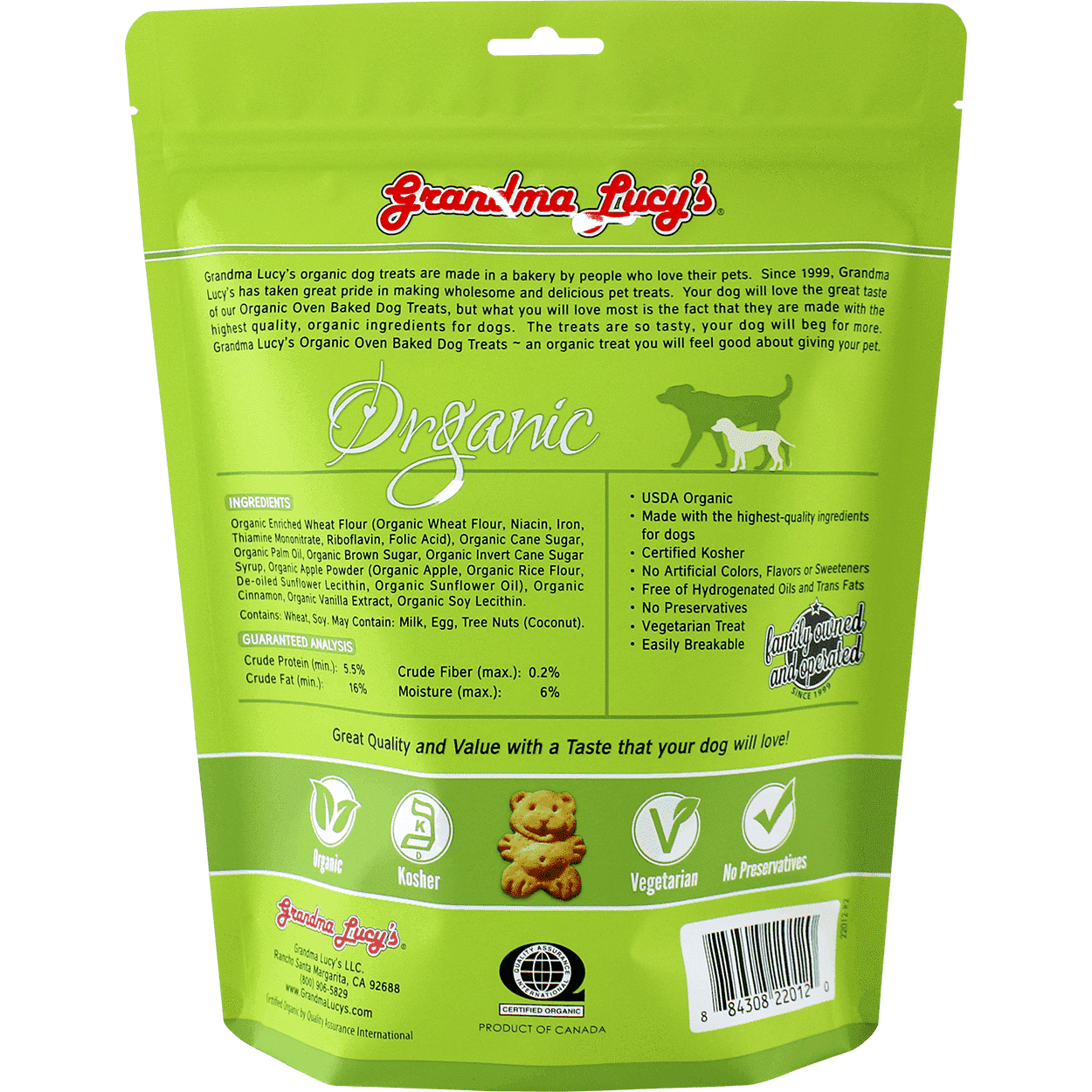 Grandma Lucy's Organic Baked Apple Treats - 397g - Dog Treats - Grandma Lucy's - PetMax Canada