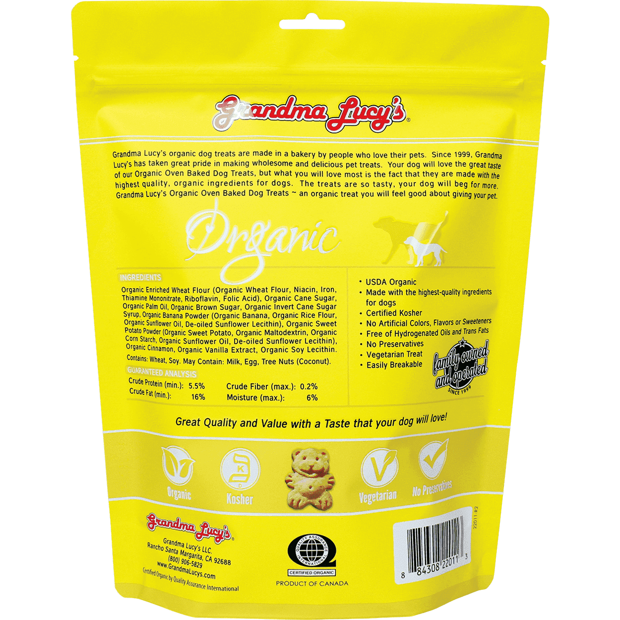 Grandma Lucy's Organic Baked Banana & Sweet Potato Treats - 397g - Dog Treats - Grandma Lucy's - PetMax Canada