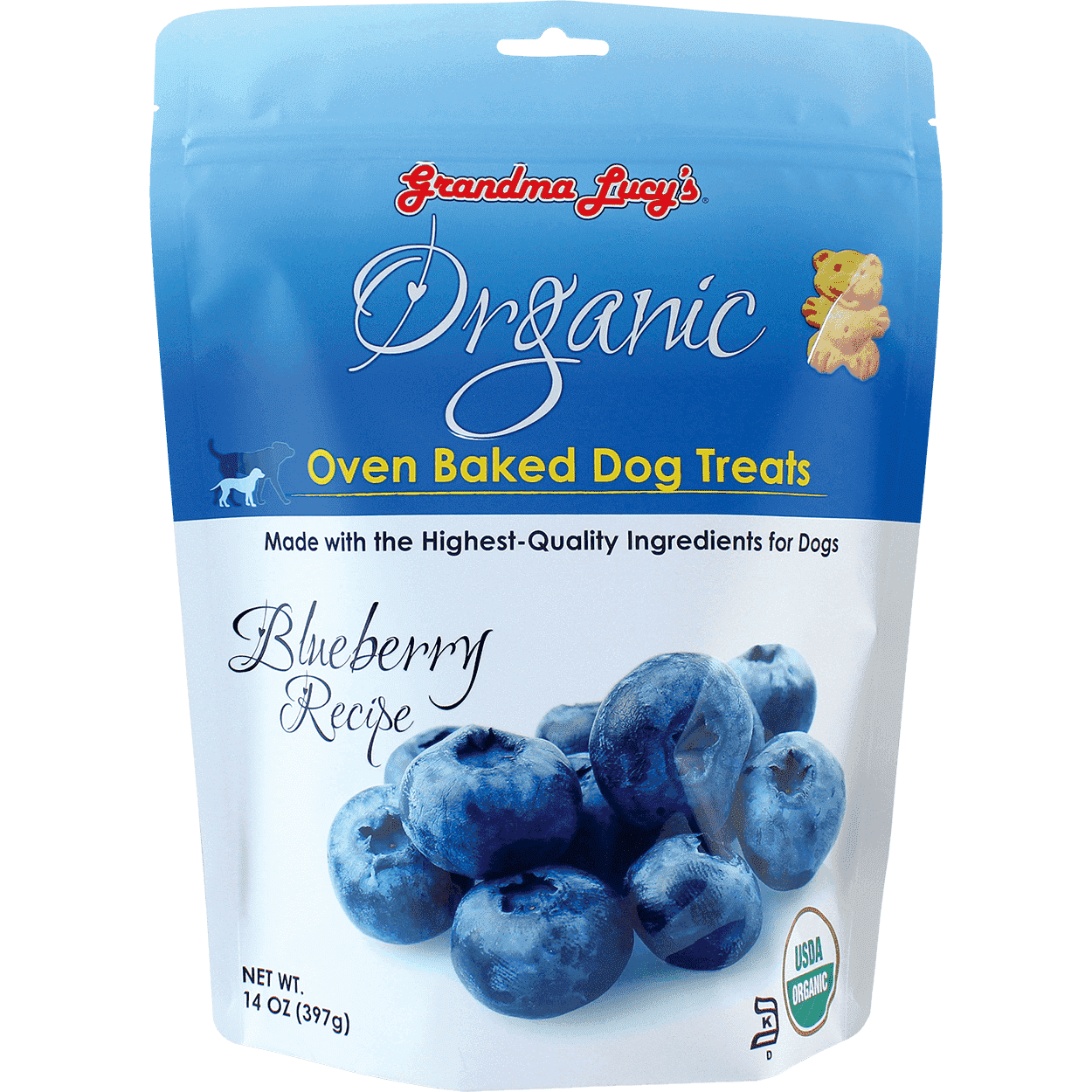 Grandma Lucy's Organic Baked Blueberry Treats - 397g - Dog Treats - Grandma Lucy's - PetMax Canada