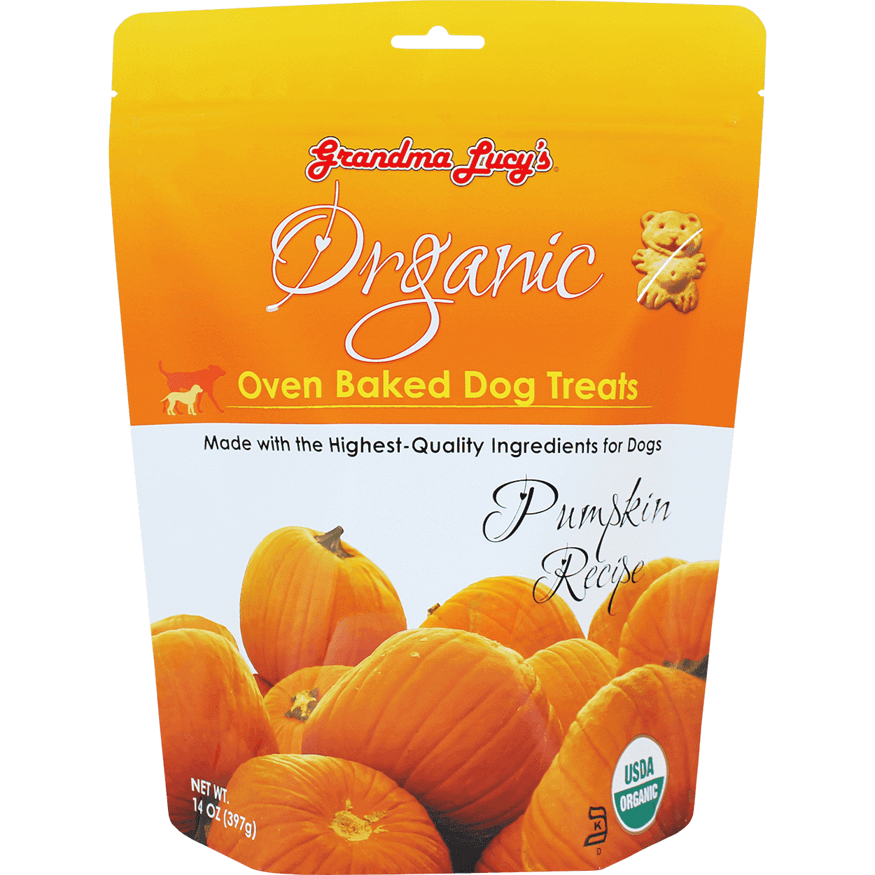 Grandma Lucy's Organic Baked Pumpkin Treats - 397g - Dog Treats - Grandma Lucy's - PetMax Canada