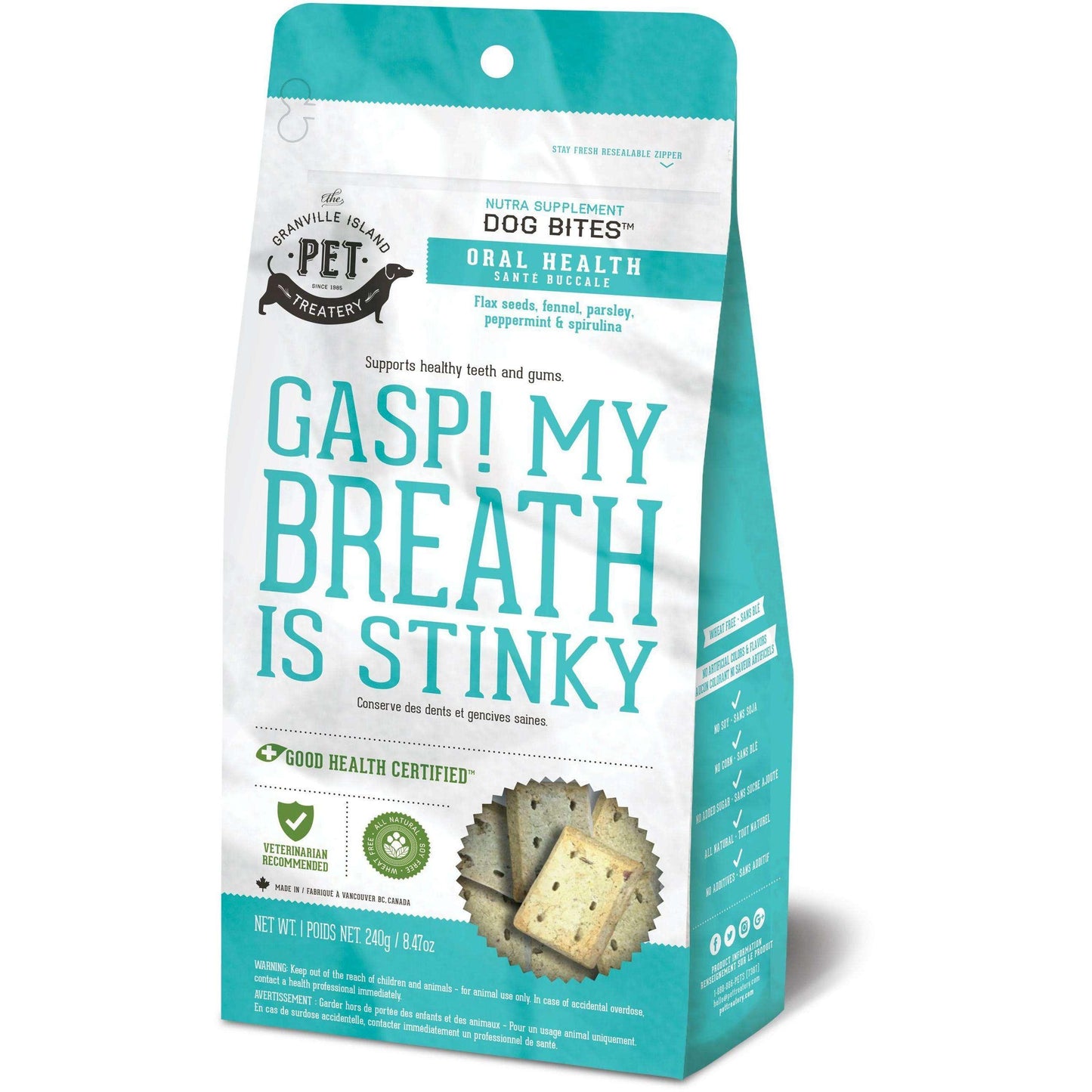 Granville Island Oral Health Dog Treats - 240g - Dog Treats - Granville Island Pet Treatery - PetMax Canada