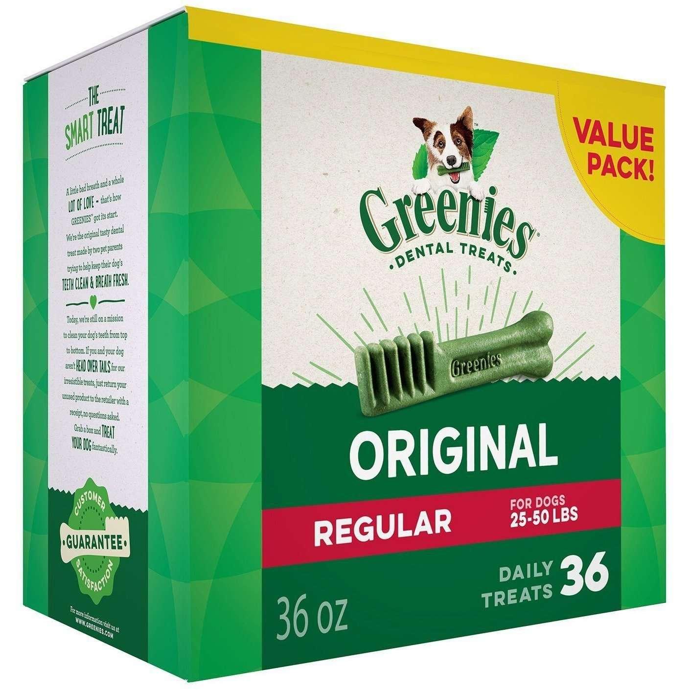 Greenies Dental Treat Original Regular - 1.02 Kg - Dog Treats - Greenies - PetMax Canada