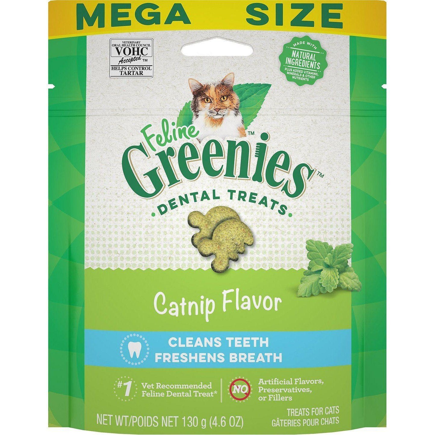 Greenies Feline Natural Dental Care Cat Treats Catnip Flavour - 130g - Cat Treats - Greenies - PetMax Canada