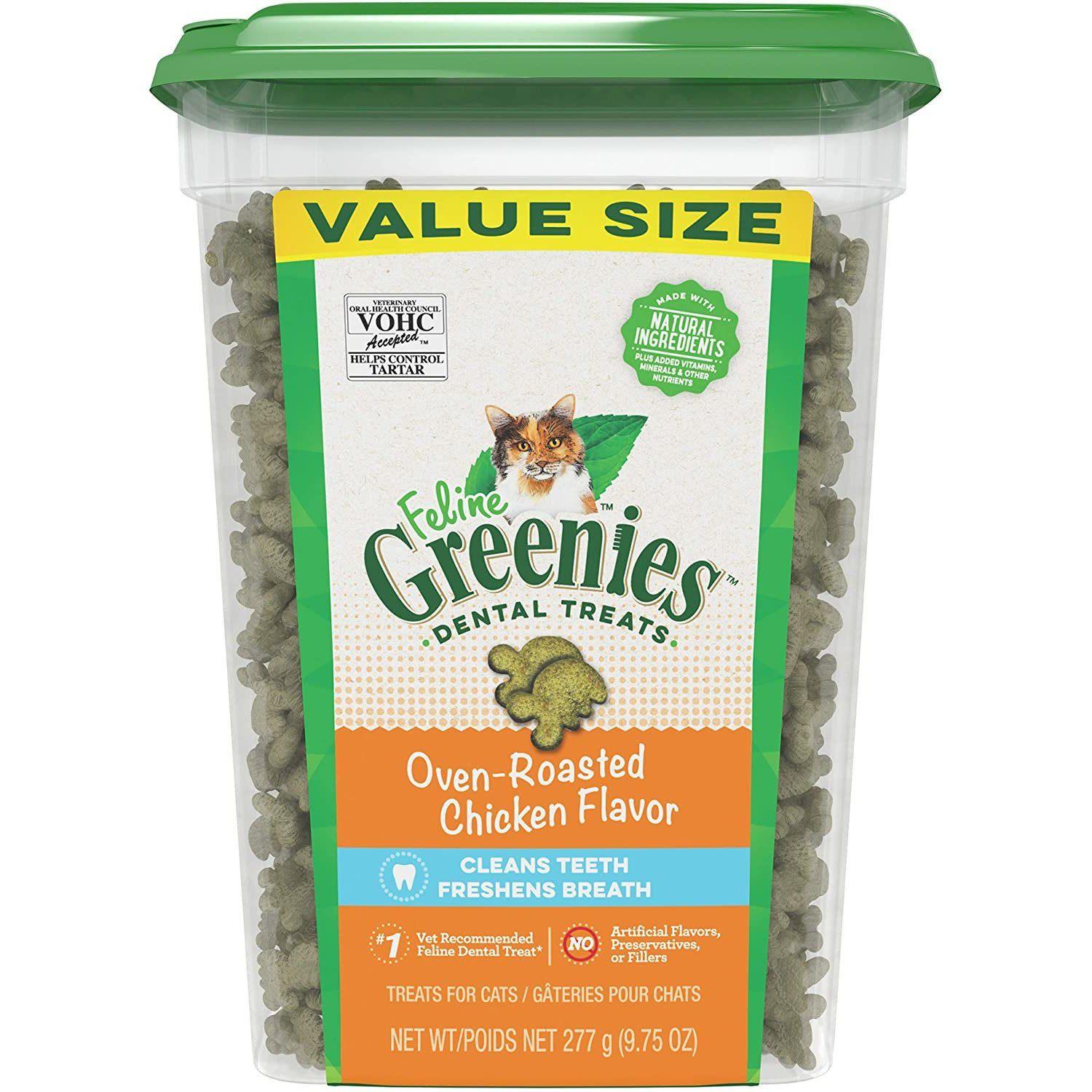 Greenies Feline Natural Dental Care Cat Treats Oven Roasted Chicken Fl PetMax