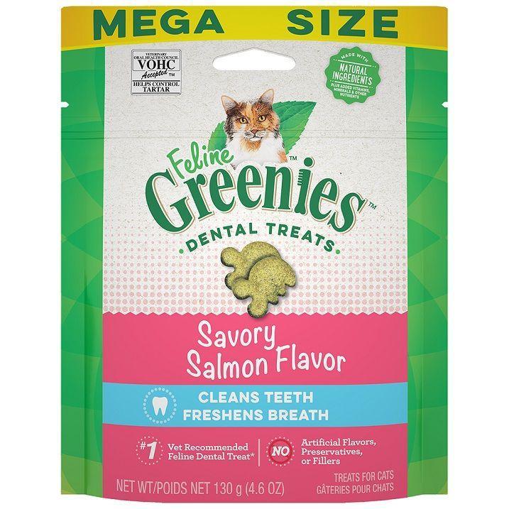 Greenies Feline Natural Dental Care Cat Treats Savory Salmon Flavour - 130g - Cat Treats - Greenies - PetMax Canada