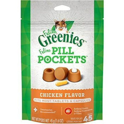 Greenies Pill Pocket Chicken For Cats - 45g - Cat Health Care - Greenies - PetMax Canada