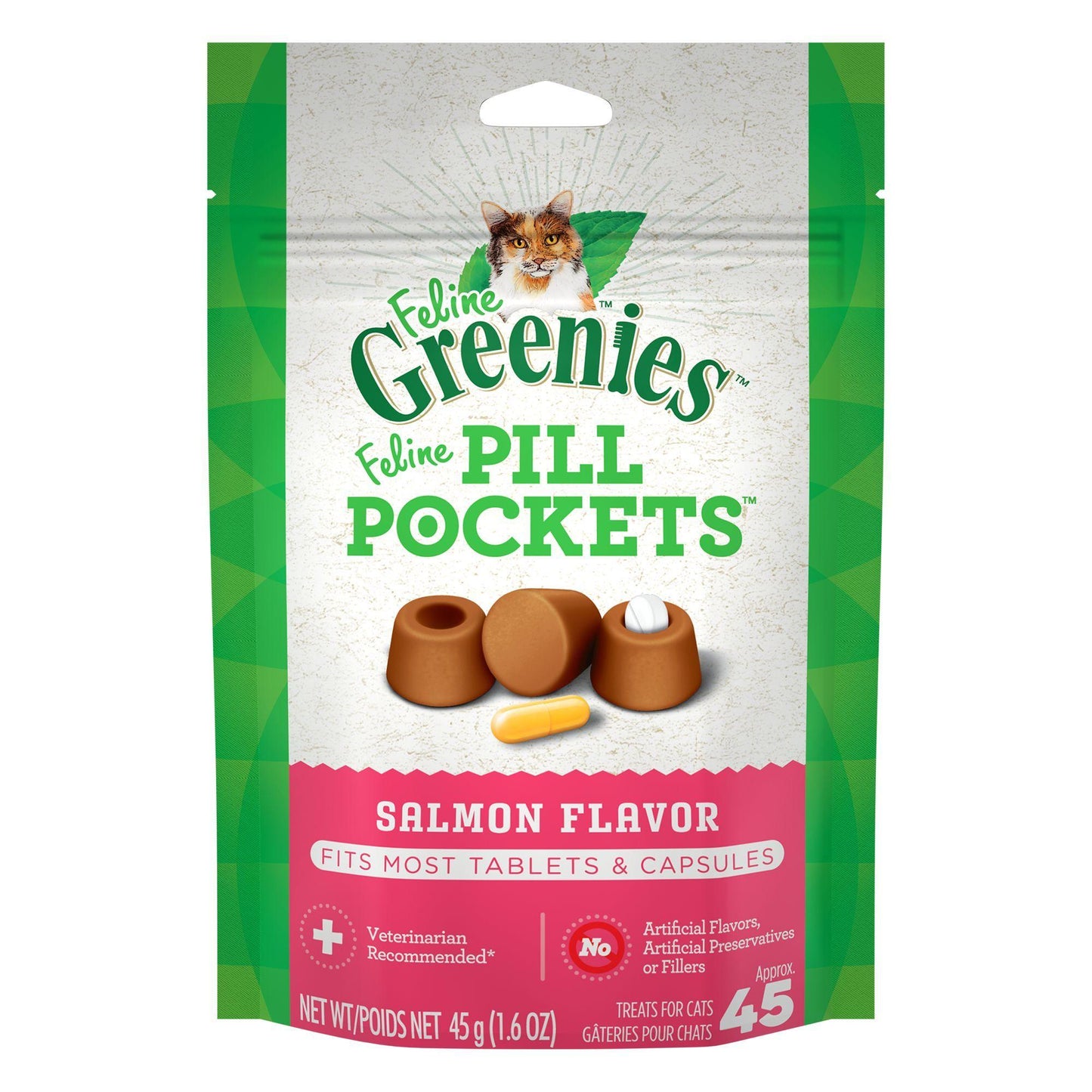 Greenies Pill Pocket Salmon For Cats - 45g - Cat Health Care - Greenies - PetMax Canada