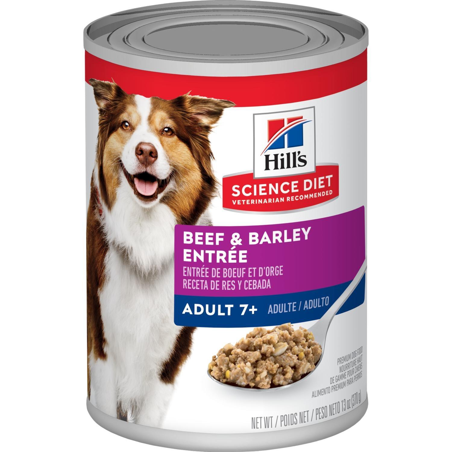 Hill's Science Diet Adult 7+ Beef & Barley Entrée dog food - 370g - Canned Dog Food - Hill's Science Diet - PetMax Canada