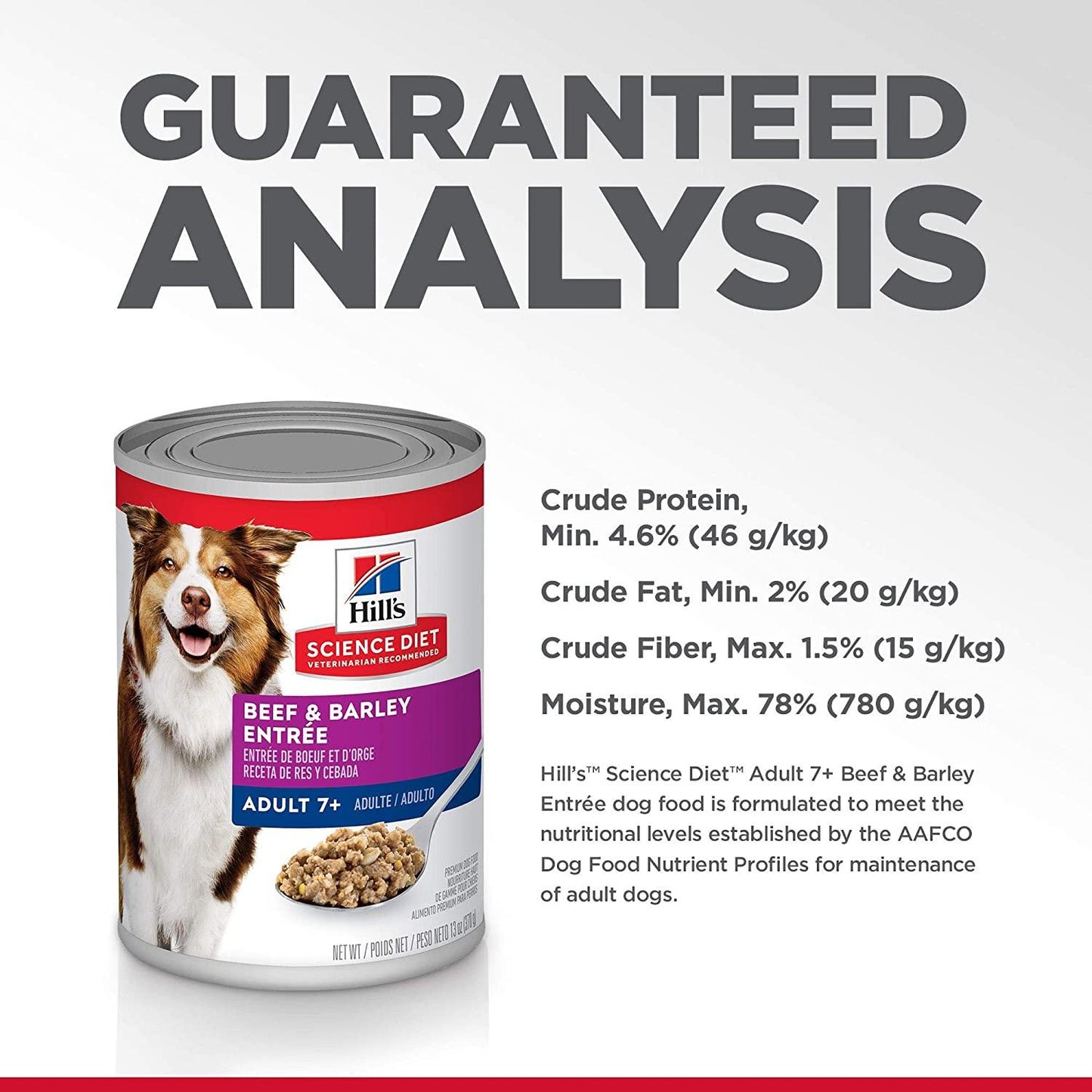 Hill's Science Diet Adult 7+ Beef & Barley Entrée dog food - 370g - Canned Dog Food - Hill's Science Diet - PetMax Canada