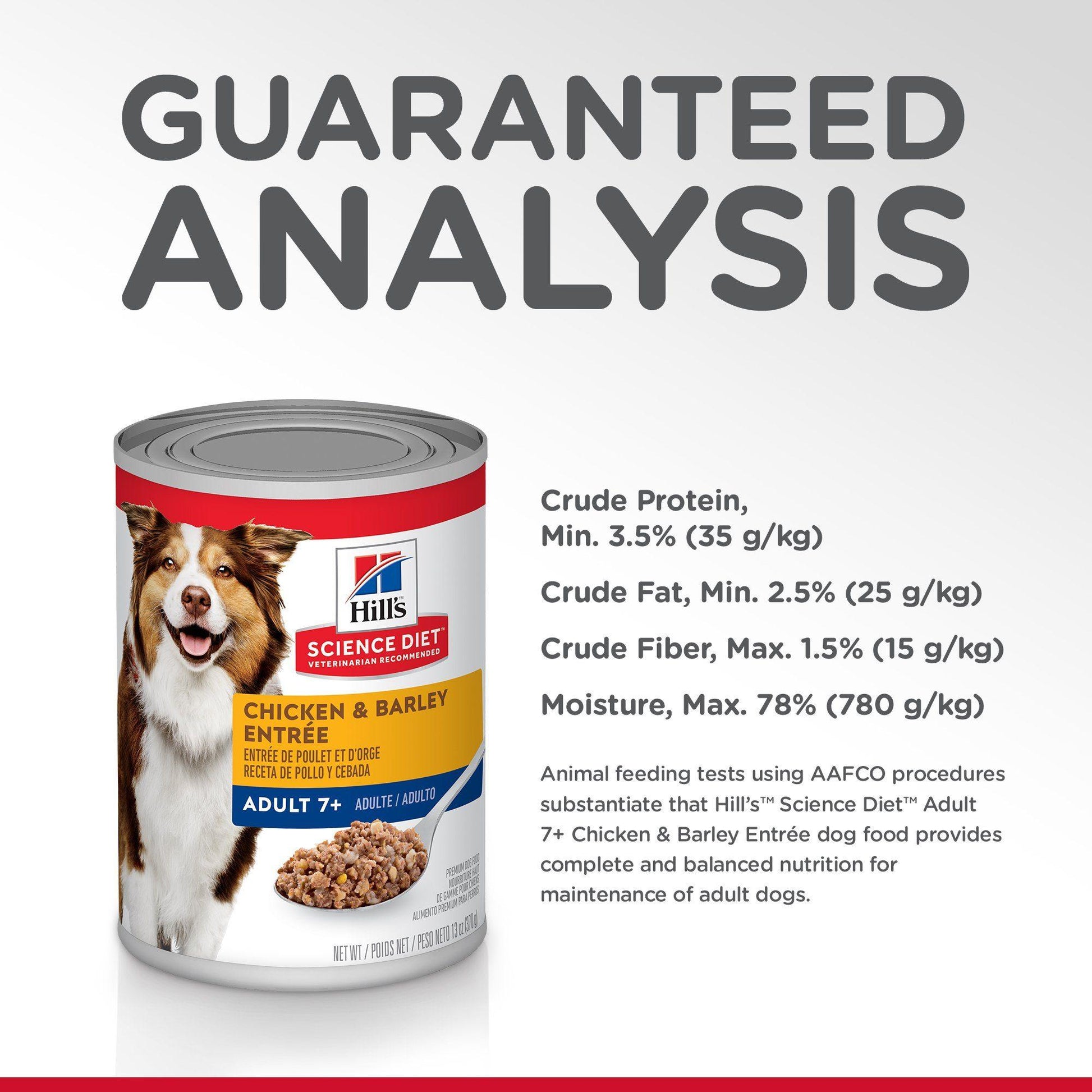 Hill's Science Diet Adult 7+ Chicken & Barley Canned Dog Food - 370g - Canned Dog Food - Hill's Science Diet - PetMax Canada