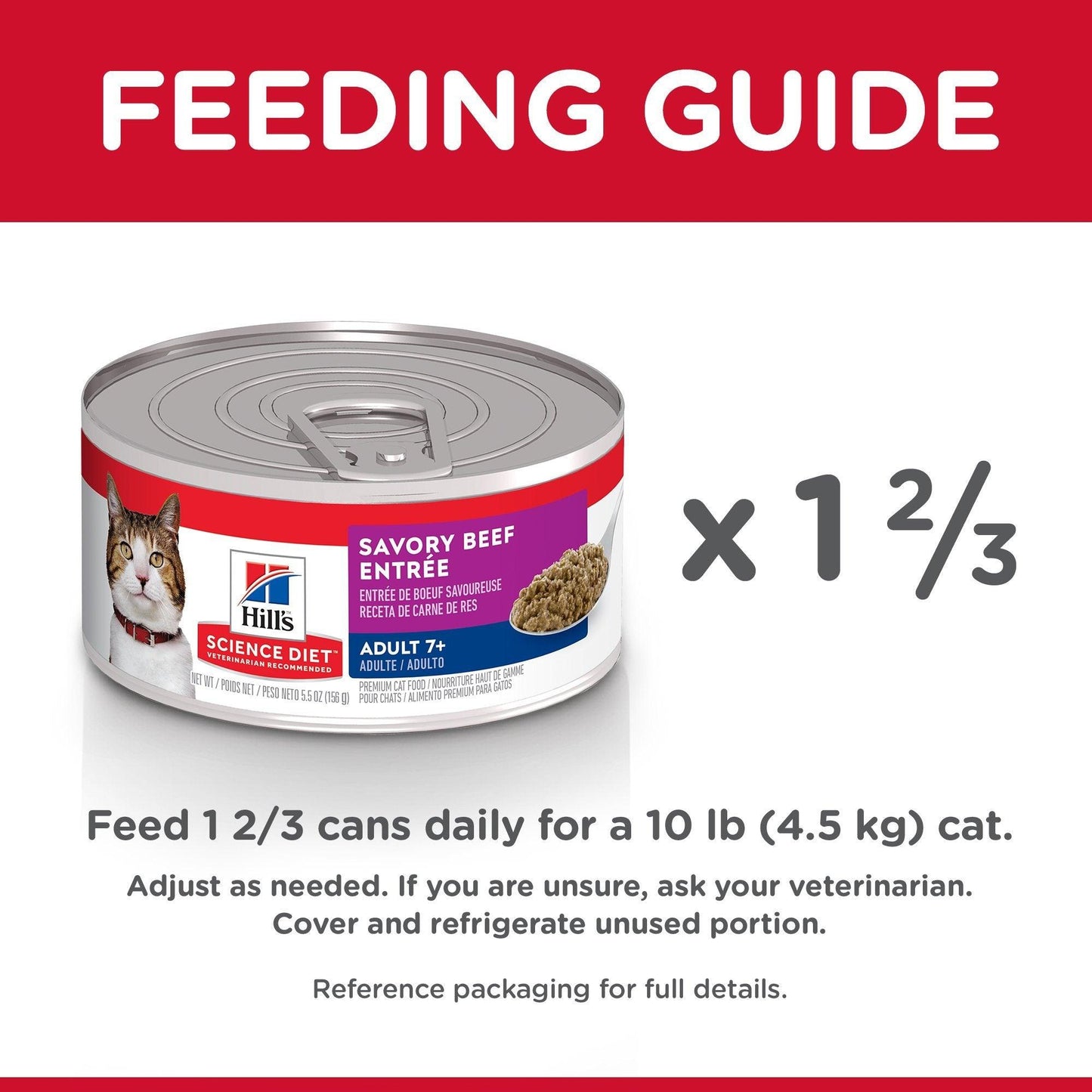 Hill's Science Diet Adult 7+ Savory Beef Canned Cat Food - 156g - Canned Cat Food - Hill's Science Diet - PetMax Canada