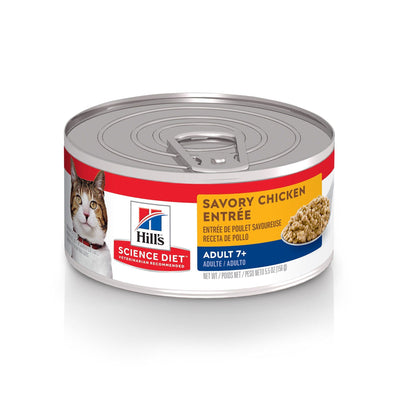 Hill's Science Diet Adult 7+ Savory Chicken Canned Cat Food - 156g - Canned Cat Food - Hill's Science Diet - PetMax Canada