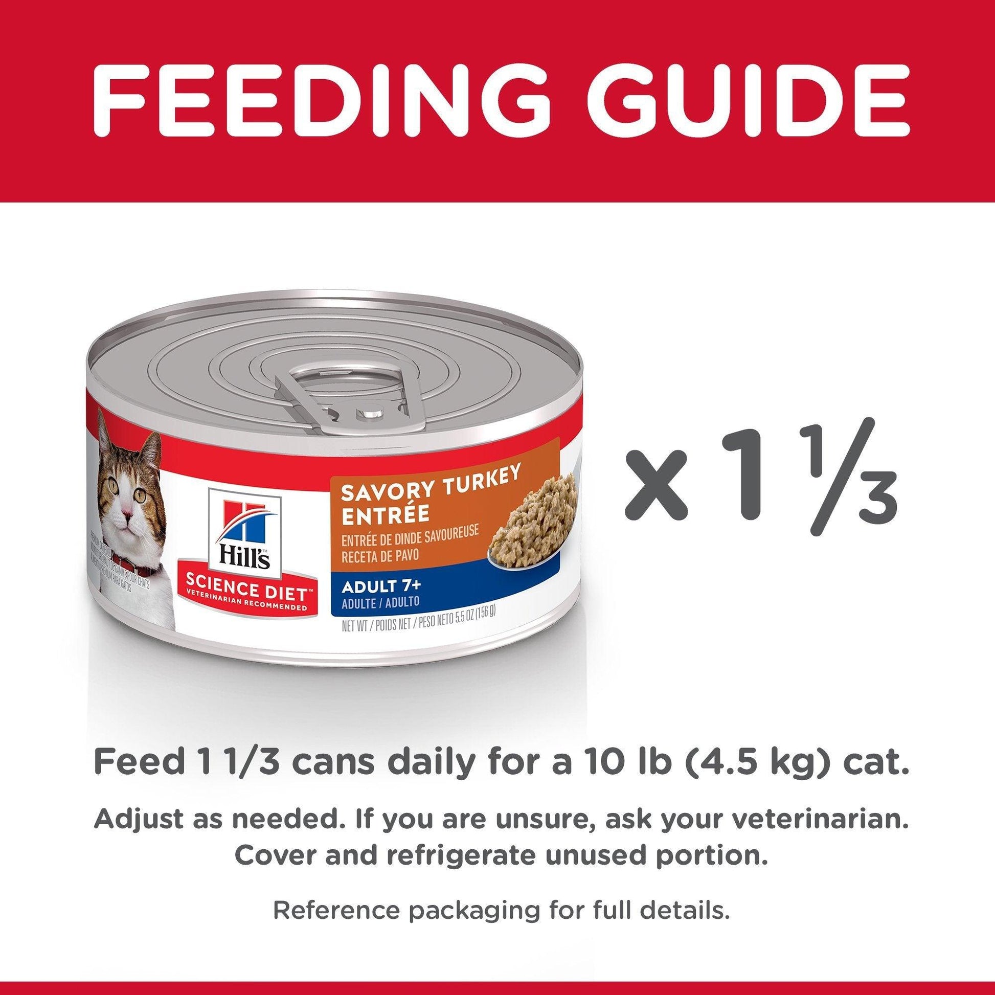 Hill's Science Diet Adult 7+ Savory Turkey Canned Cat Food - 156g - Canned Cat Food - Hill's Science Diet - PetMax Canada