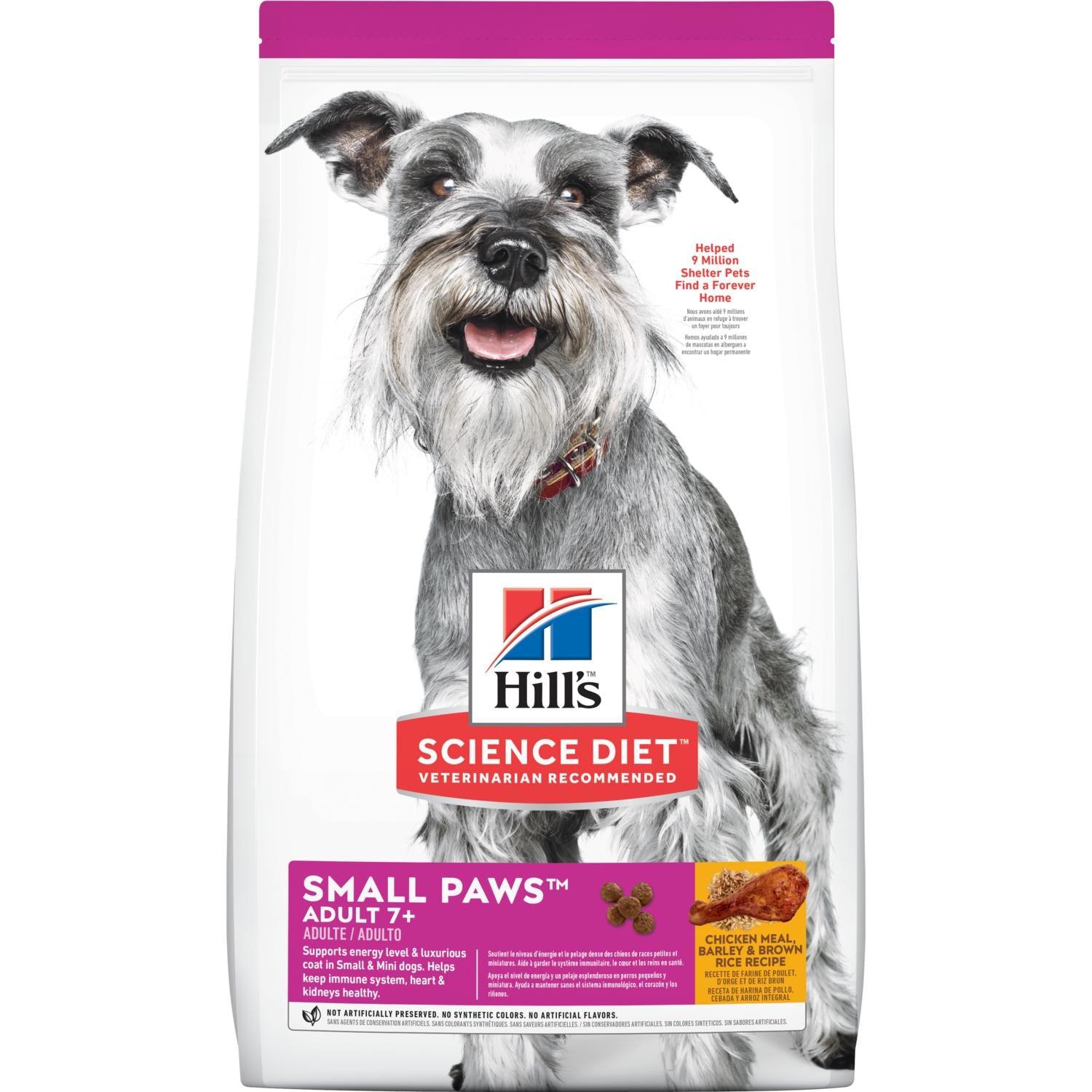 Hill's Science Diet Adult 7+ Small Paws Chicken Meal, Barley & Brown Rice Recipe dog food - 2.04 Kg - Dog Food - Hill's Science Diet - PetMax Canada