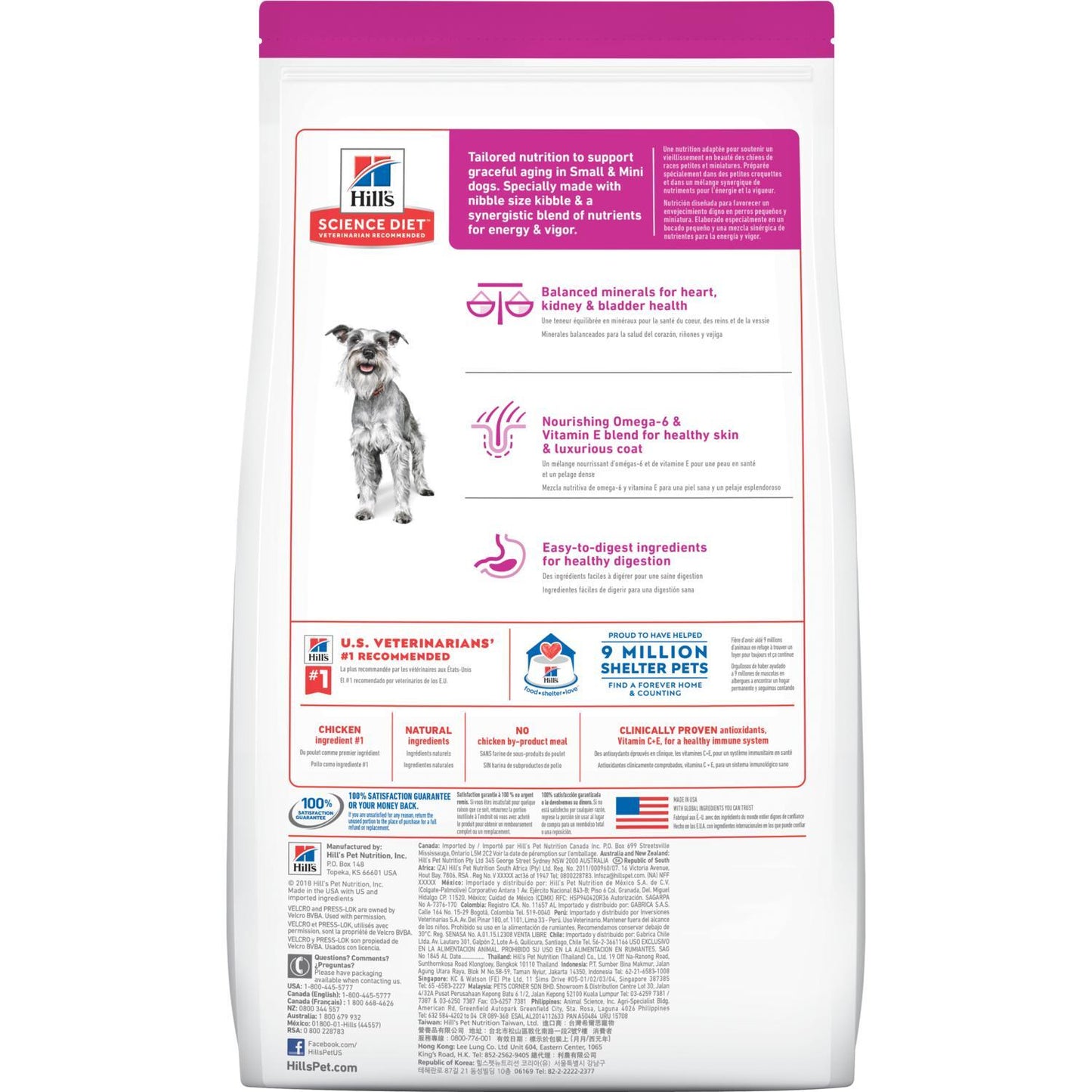 Hill's Science Diet Adult 7+ Small Paws Chicken Meal, Barley & Brown Rice Recipe dog food - 2.04 Kg - Dog Food - Hill's Science Diet - PetMax Canada