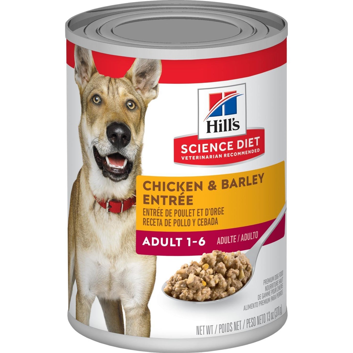 Hill's Science Diet Adult Chicken & Barley Entrée dog food - 370g - Canned Dog Food - Hill's Science Diet - PetMax Canada