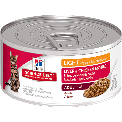 Hill's Science Diet Adult Light Liver & Chicken Canned Cat Food - 156g - Canned Cat Food - Hill's Science Diet - PetMax Canada