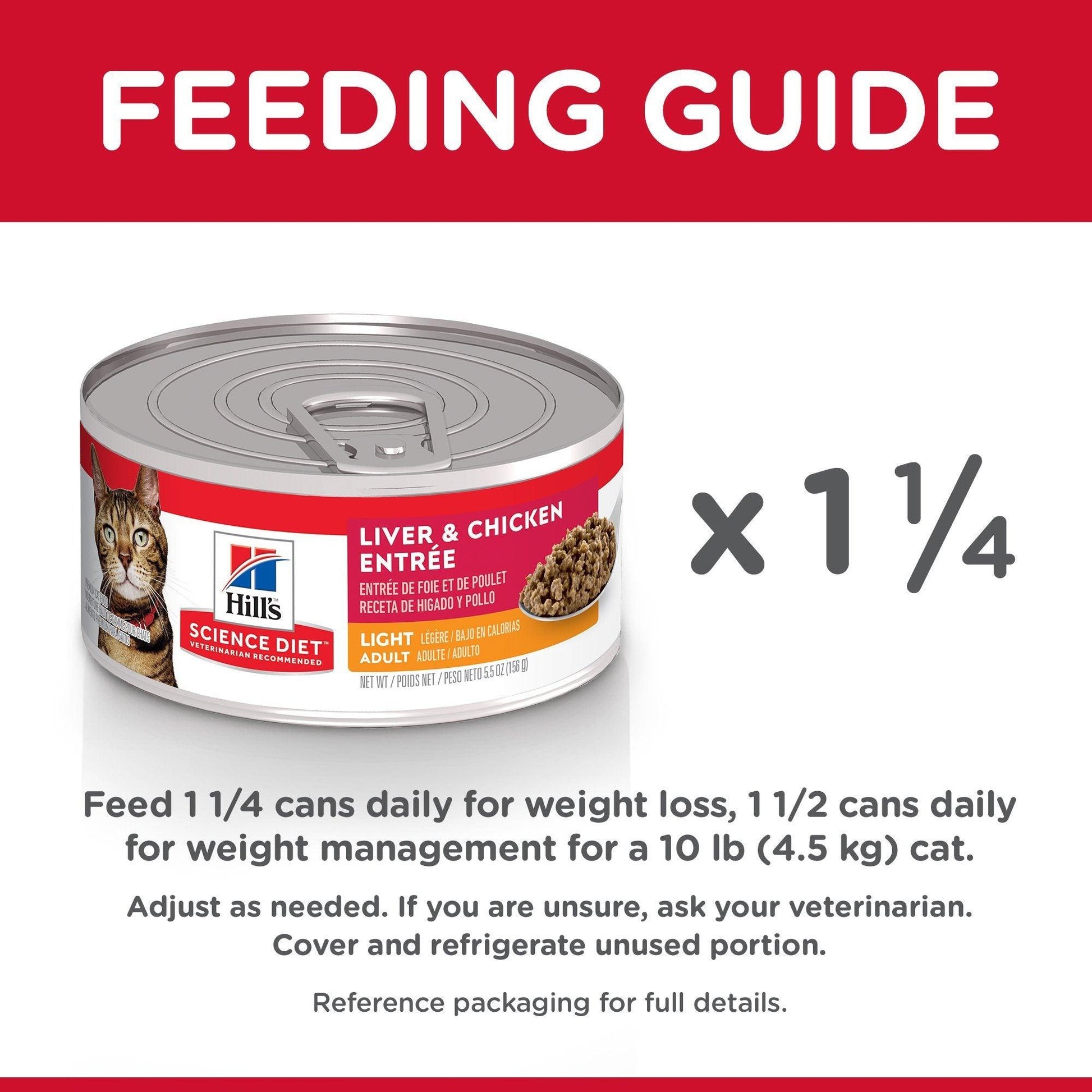 Hill's Science Diet Adult Light Liver & Chicken Canned Cat Food - 156g - Canned Cat Food - Hill's Science Diet - PetMax Canada