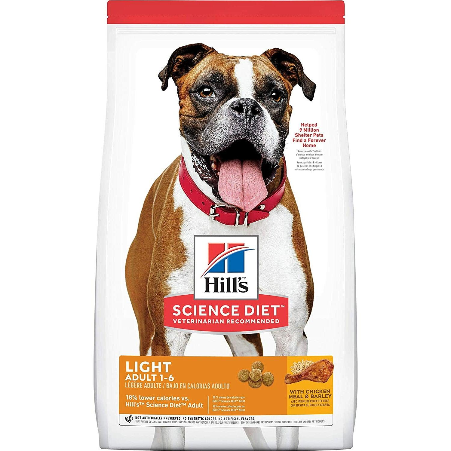 Hill's Science Diet Adult Light with Chicken Meal & Barley Dry Dog Food for Healthy Weight Management - 6.8 Kg - Dog Food - Hill's Science Diet - PetMax Canada