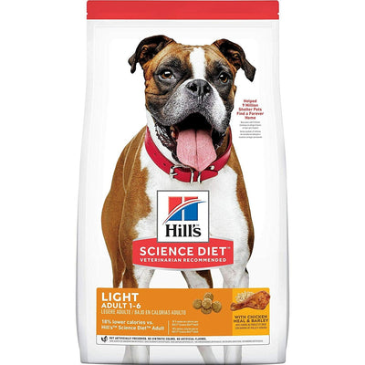 Hill's Science Diet Adult Light with Chicken Meal & Barley Dry Dog Food for Healthy Weight Management - 6.8 Kg - Dog Food - Hill's Science Diet - PetMax Canada