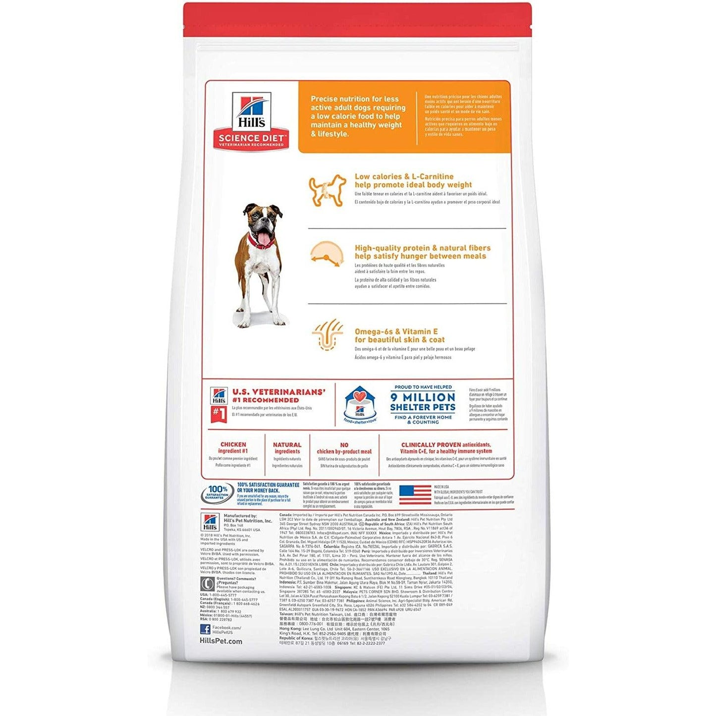 Hill's Science Diet Adult Light with Chicken Meal & Barley Dry Dog Food for Healthy Weight Management - 6.8 Kg - Dog Food - Hill's Science Diet - PetMax Canada