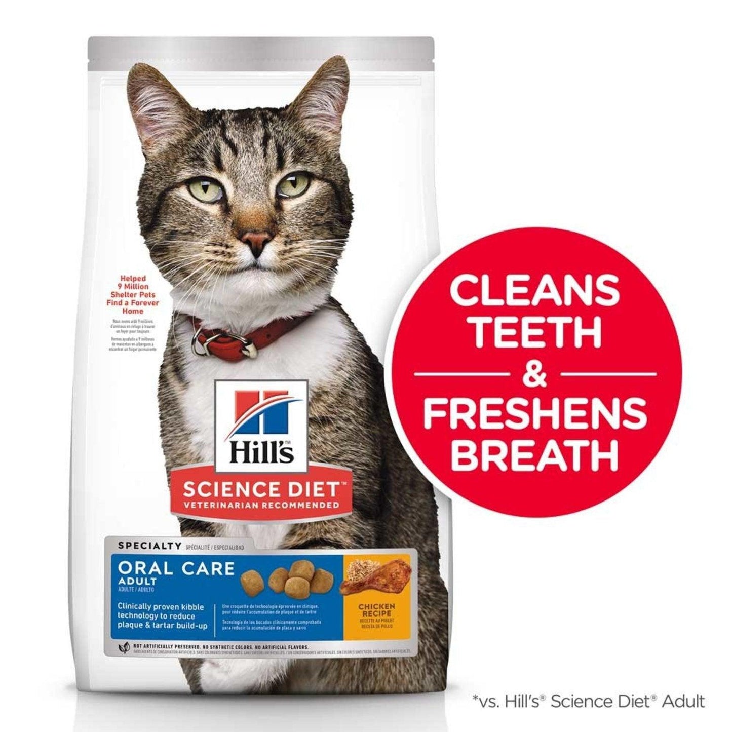 Hill's Science Diet Adult Oral Care cat food - 1.59 Kg - Cat Food - Hill's Science Diet - PetMax Canada