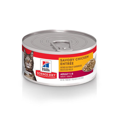 Hill's Science Diet Adult Savory Chicken Canned Cat Food - 156g - Canned Cat Food - Hill's Science Diet - PetMax Canada