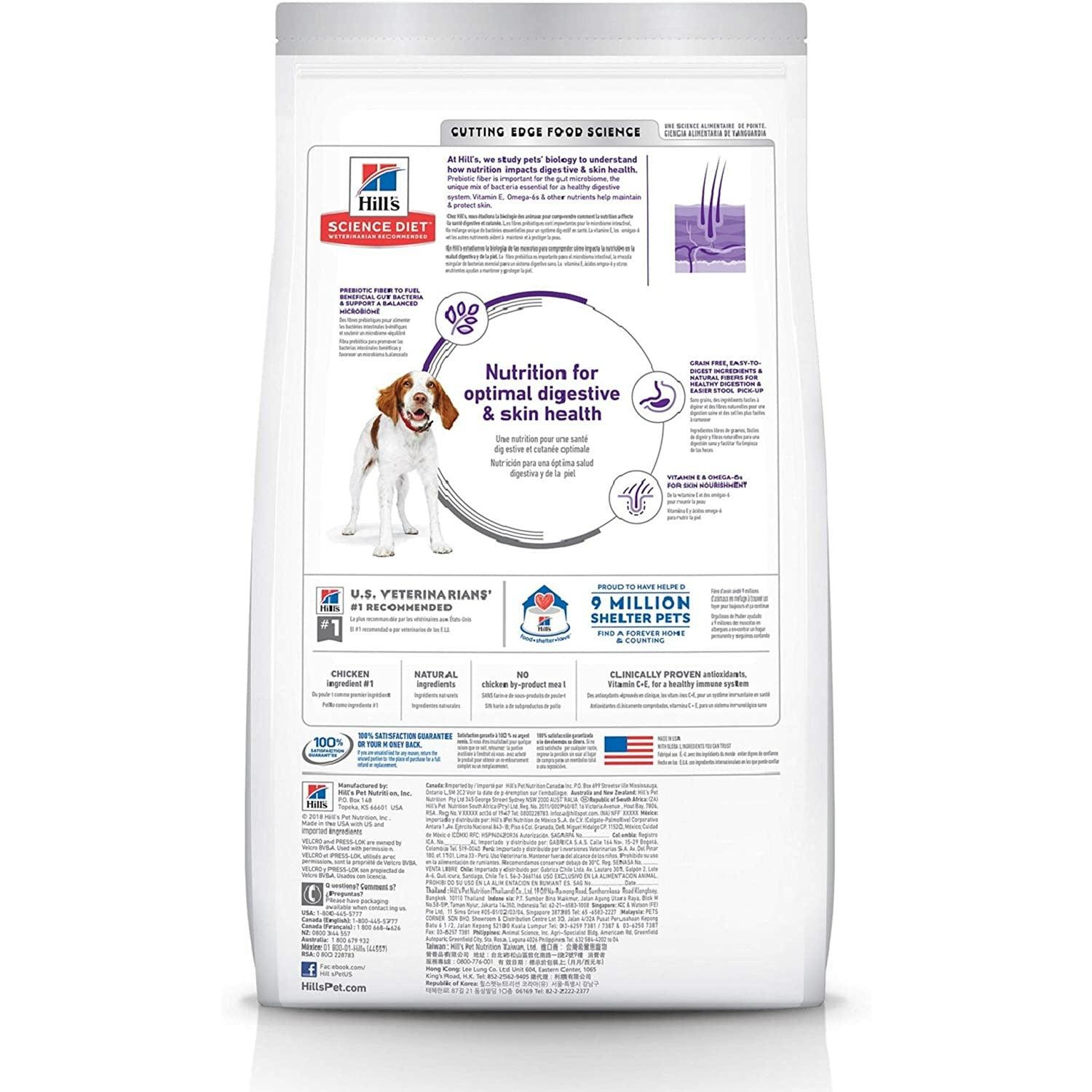 Hill's Science Diet Adult Sensitive Stomach & Skin Grain Free dog food - 10.9 Kg - Dog Food - Hill's Science Diet - PetMax Canada