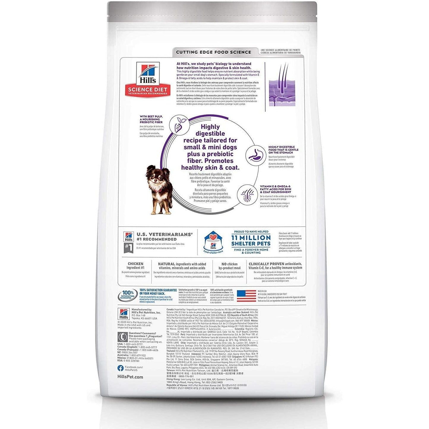 Hill's Science Diet Adult Sensitive Stomach & Skin Small & Mini Chicken Recipe Dog Food - 1.8 Kg - Dog Food - Hill's Science Diet - PetMax Canada