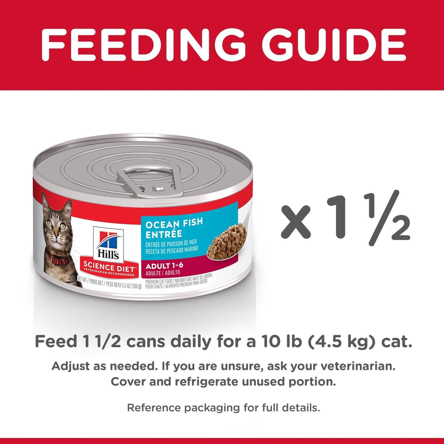 Hill's Science Diet Canned Cat Food Adult Ocean Fish - 156g - Canned Cat Food - Hill's Science Diet - PetMax Canada