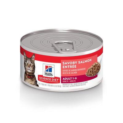 Hill's Science Diet Canned Cat Food Adult Savory Salmon Entrée - 156g - Canned Cat Food - Hill's Science Diet - PetMax Canada