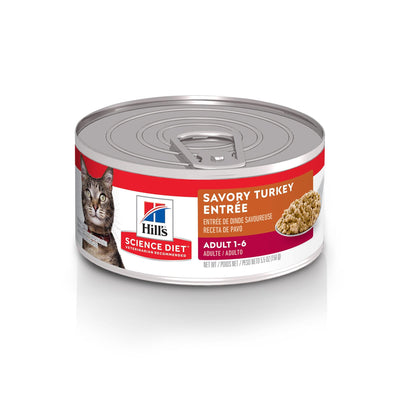 Hill's Science Diet Canned Cat Food Adult Turkey Entrée - 156g - Canned Cat Food - Hill's Science Diet - PetMax Canada