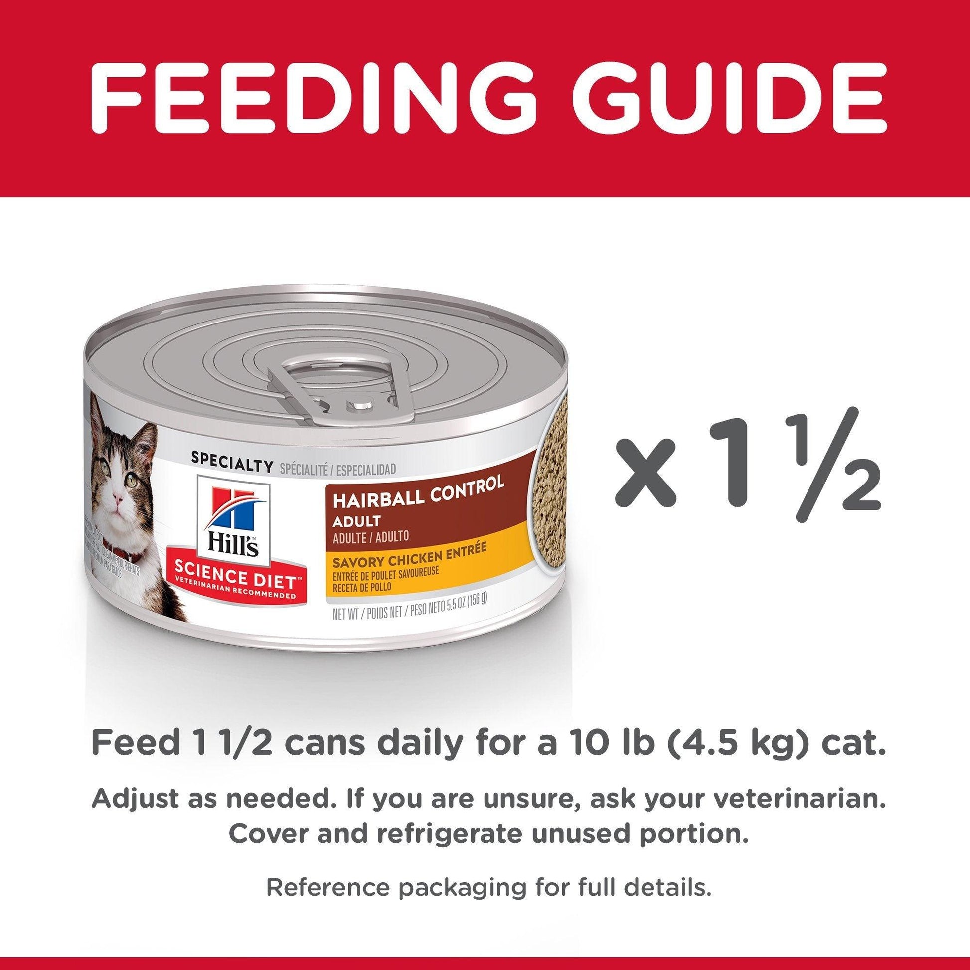 Hill's Science Diet Canned Cat Food Hairball Control Chicken - 156g - Canned Cat Food - Hill's Science Diet - PetMax Canada