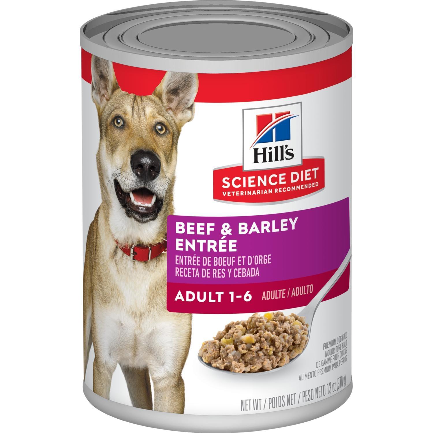 Hill's Science Diet Canned Dog Food Adult Beef & Barley Entrée - 370g - Canned Dog Food - Hill's Science Diet - PetMax Canada