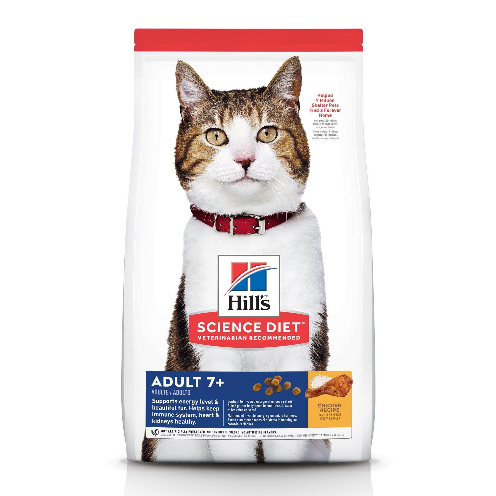 Hill's Science Diet Dry Cat Food, Adult 7+ for Senior Cats, Chicken Recipe - 1.81 Kg - Cat Food - Hill's Science Diet - PetMax Canada