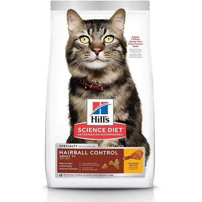 Hill's Science Diet Dry Cat Food, Adult 7+ for Senior Cats, Hairball Control, Chicken Recipe - 1.59 Kg - Cat Food - Hill's Science Diet - PetMax Canada