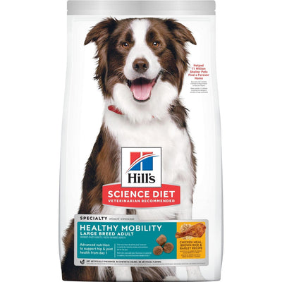 Hill's Science Diet Dry Dog Food, Adult, Large Breed, Healthy Mobility for Joint Health, Chicken Meal, Brown Rice & Barley Recipe, 30 lb. Bag - 13.6 Kg - Dog Food - Hill's Science Diet - PetMax Canada