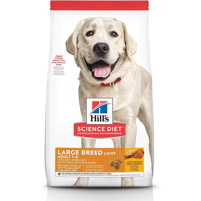 Hill's Science Diet Dry Dog Food, Adult, Large Breed, Light, Chicken Meal & Barley Recipe for Healthy Weight & Weight Management - 13.6 Kg - Dog Food - Hill's Science Diet - PetMax Canada