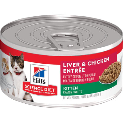 Hill's Science Diet Kitten Liver & Chicken Entrée - 156g - Canned Cat Food - Hill's Science Diet - PetMax Canada