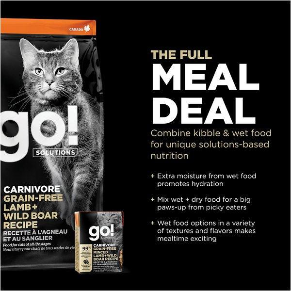 Go Carnivore Grain Free Minced Lamb Wild Boar Recipe for cats PetMax