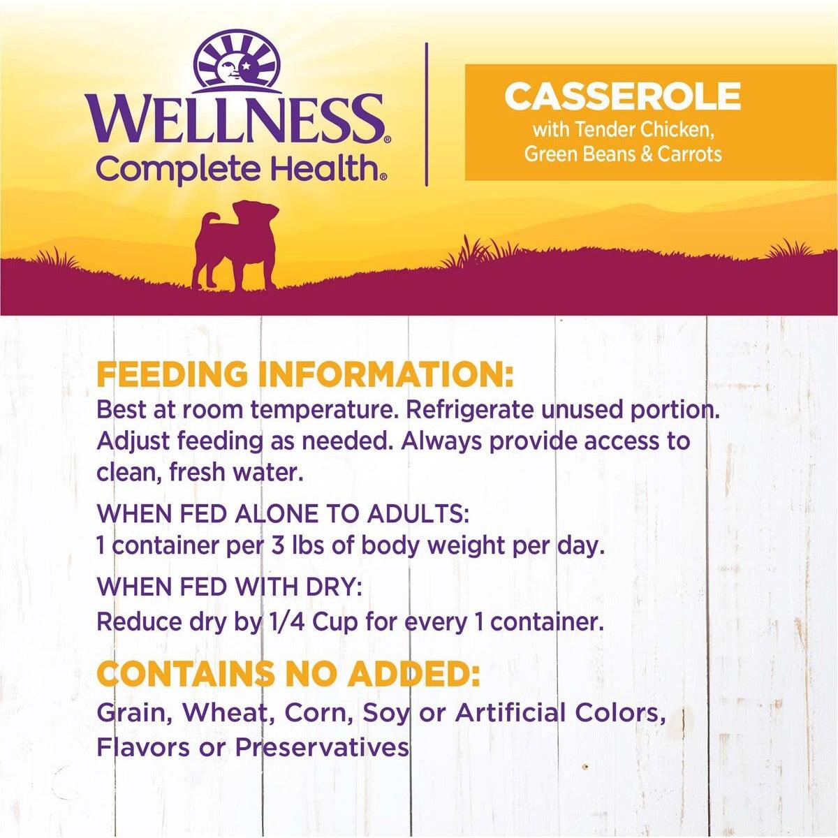 Wellness Petite Entrées Casserole Tender Chicken, Green Beans & Carrots Wet Dog Food - 85g - Canned Dog Food - Wellness - PetMax Canada