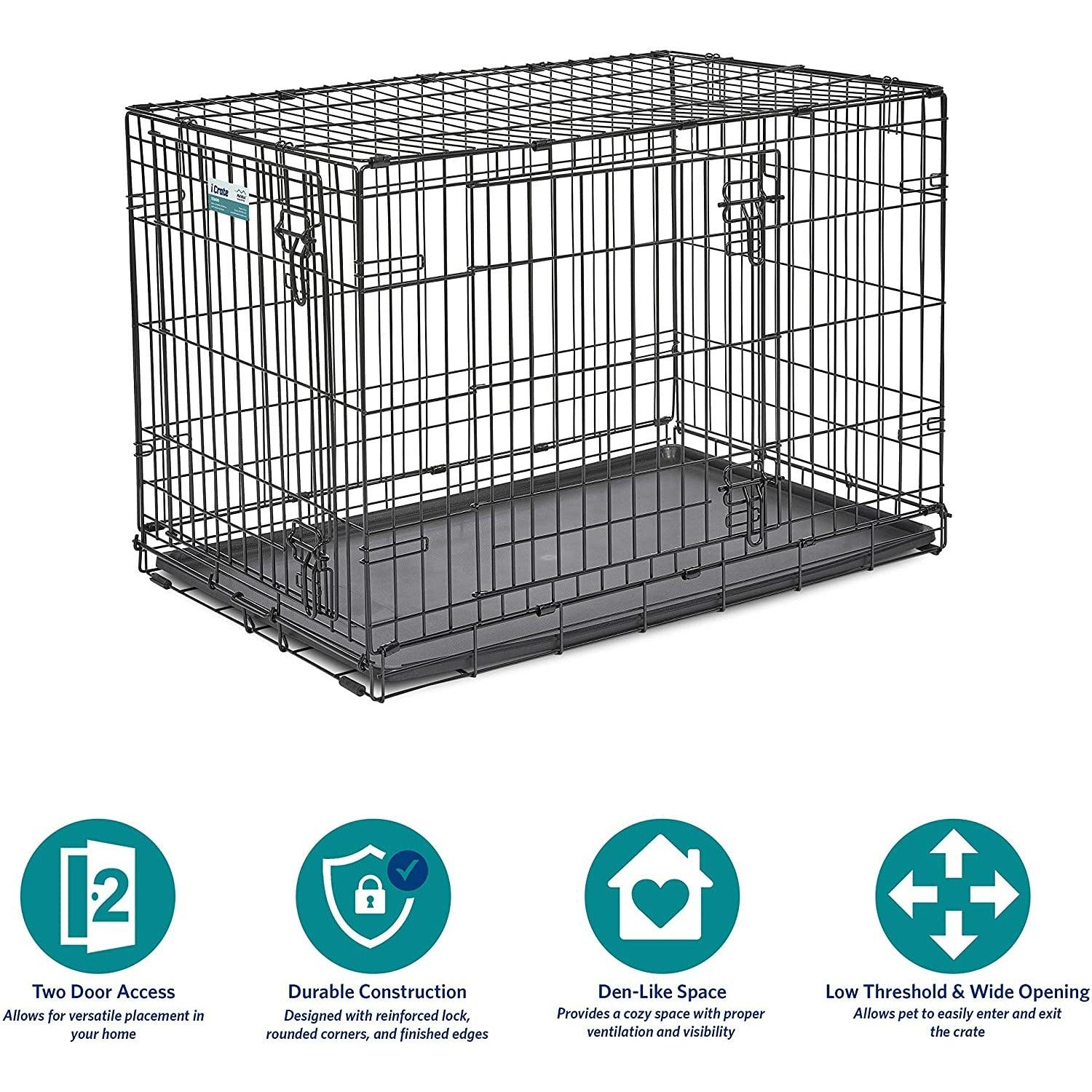 Bud Z Deluxe Dog Crate With Double Door PetMax