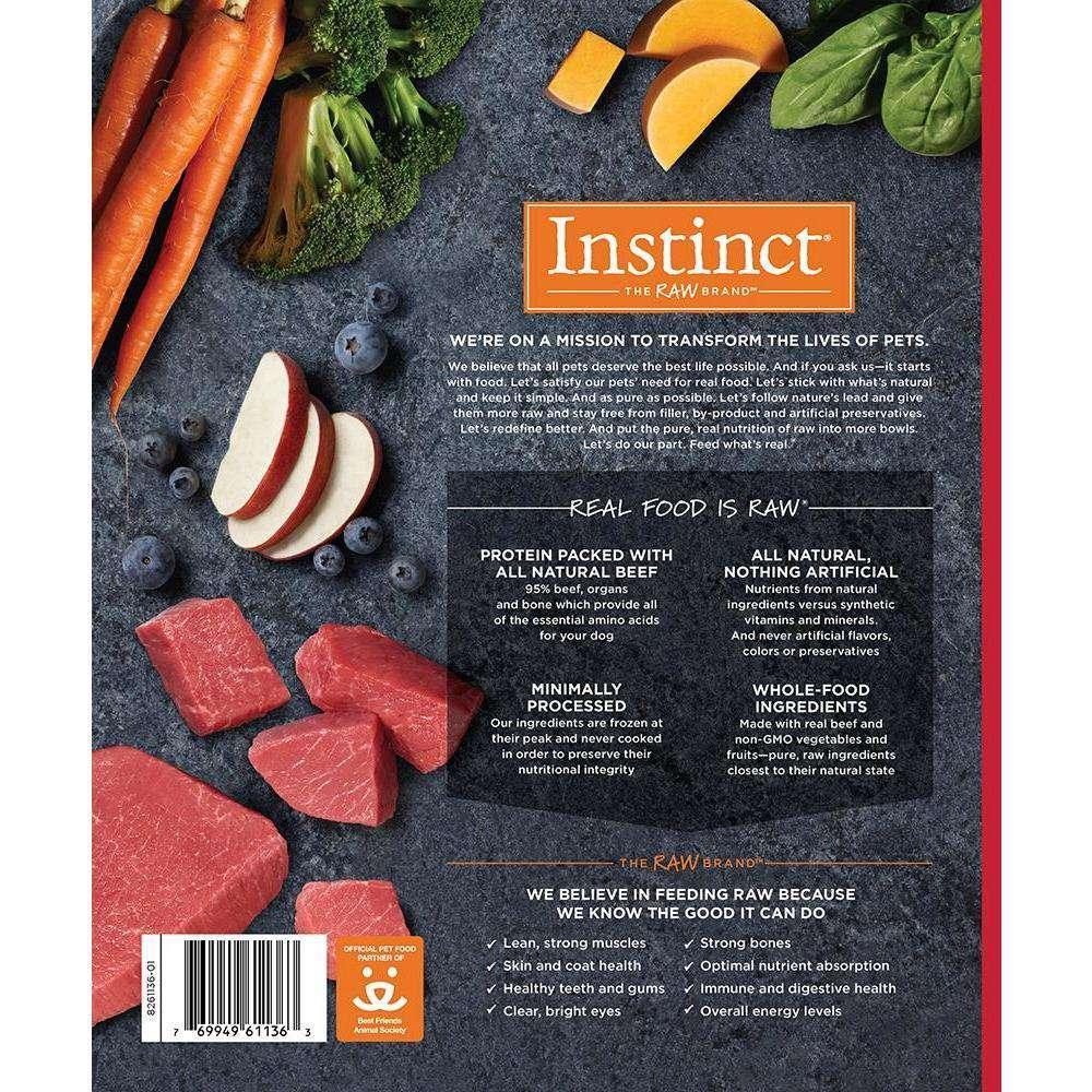 Instinct Raw Dog Food Frozen Beef Bites - 227g - Raw Dog Food - Instinct - PetMax Canada