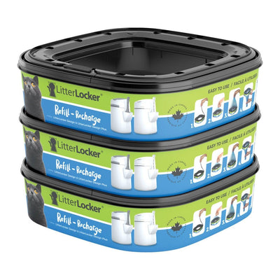 Litter Locker Design Plus Refill - 3 Pack - Cat Litter Pans - Litter Locker - PetMax Canada