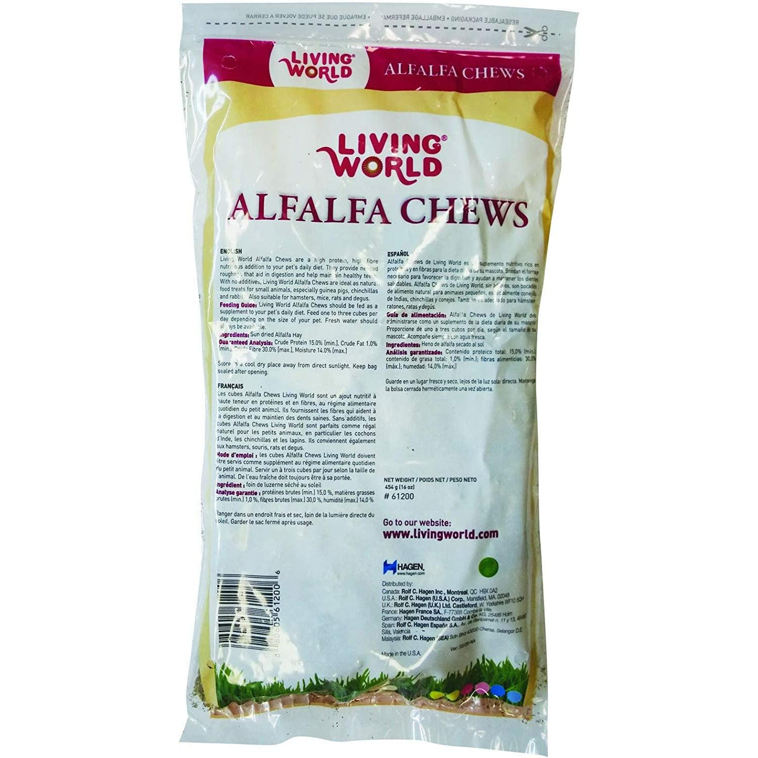 Living World Alfalfa Chews - 454g - Small Animal Chew Products - Living World - PetMax Canada