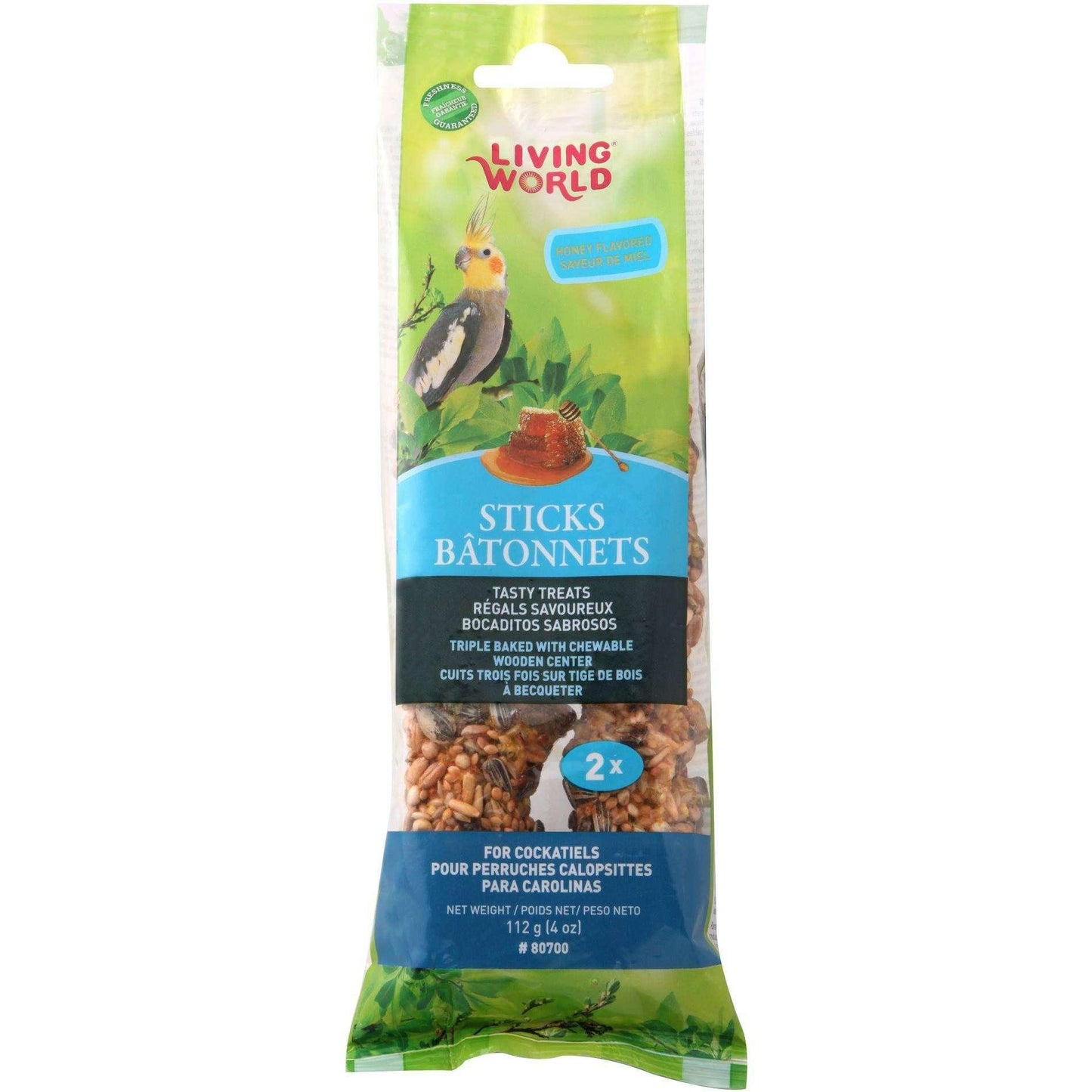 Living World Cockatiel Honey Stick - 2 Pack - Bird Treats - Living World - PetMax Canada