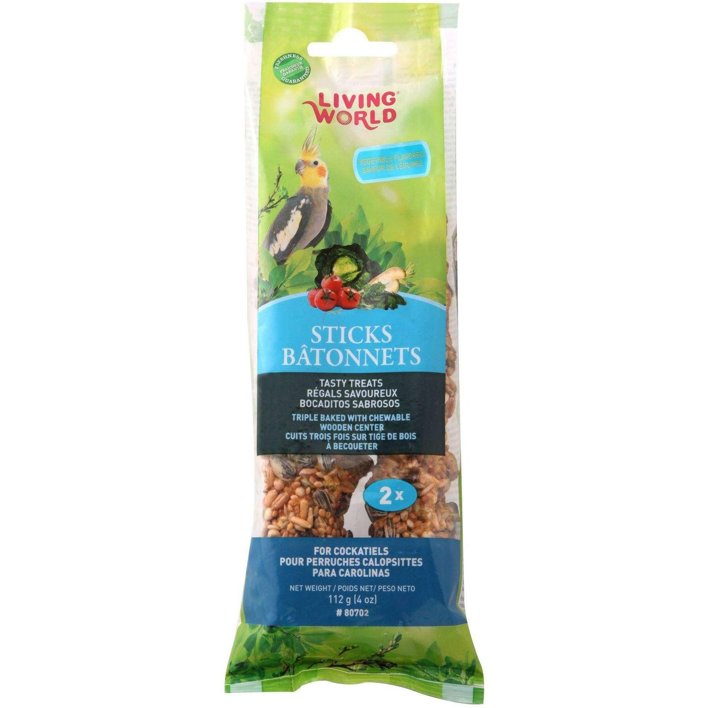 Living World Cockatiel Vegetable Stick - 2 Pack - Bird Treats - Living World - PetMax Canada