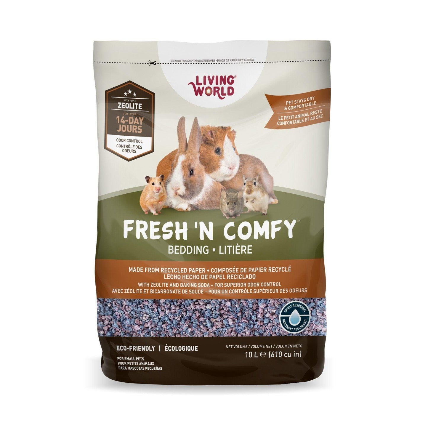 Living World Fresh'n Comfy Bedding Confetti - 10L - Small Animal Litter - Living World - PetMax Canada