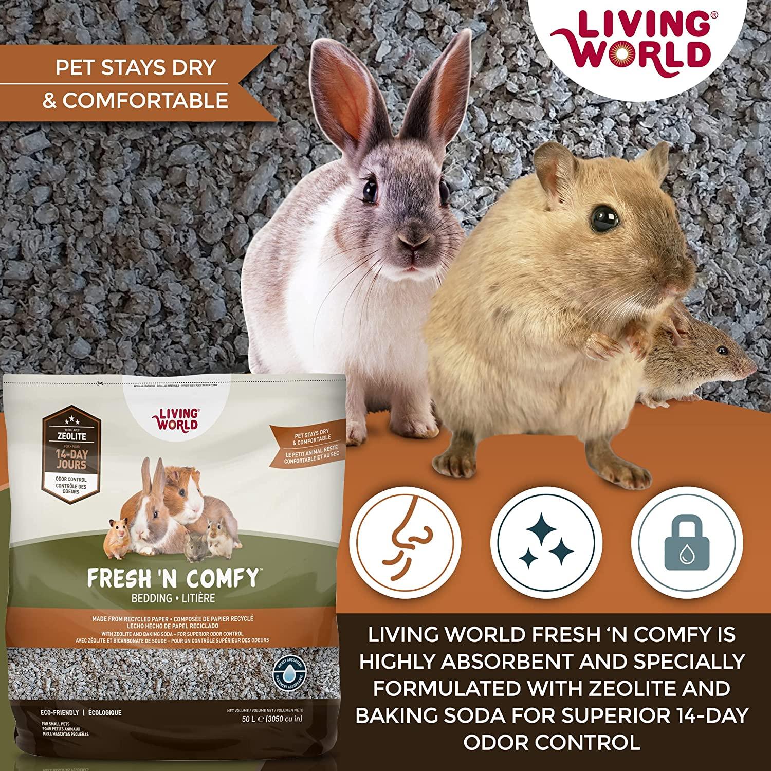 Living World Fresh'n Comfy Bedding Tan - 10L - Small Animal Litter - Living World - PetMax Canada